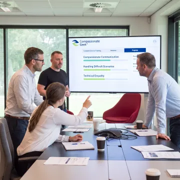 IT team learning customer service skills online