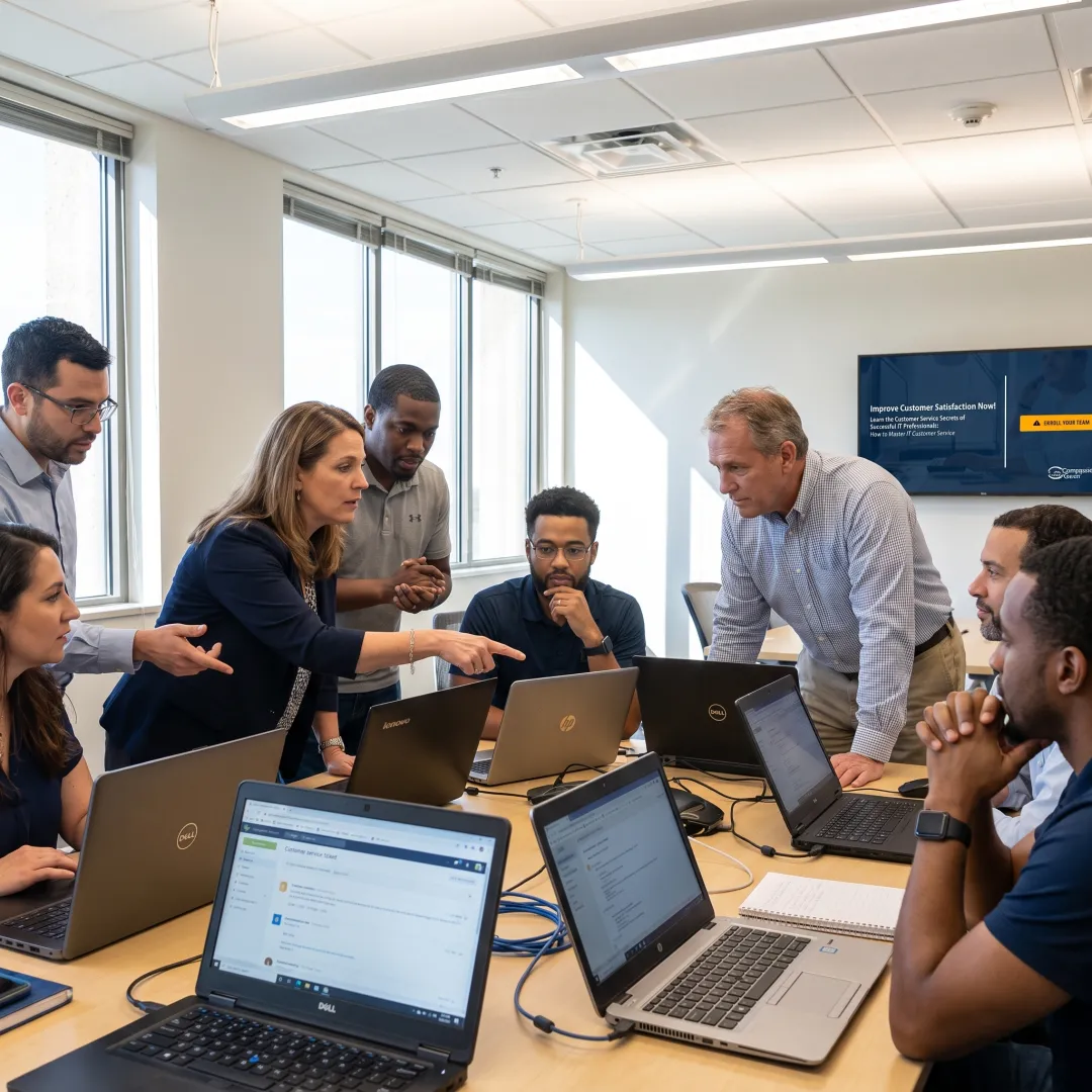 IT team completing online soft skills training