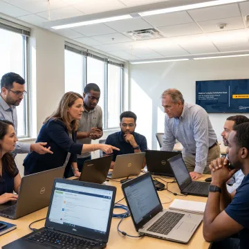 IT team completing online soft skills training