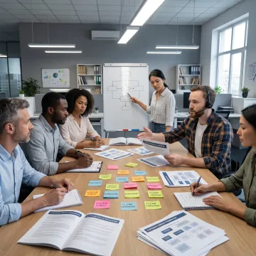IT support team completing customer service training