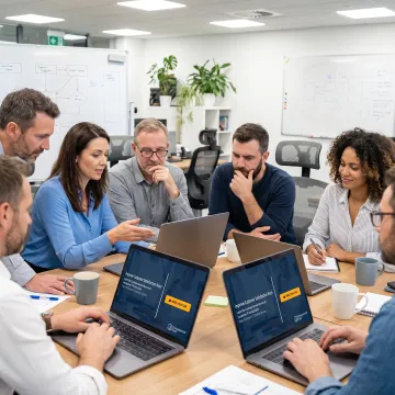 IT team completing online customer service training