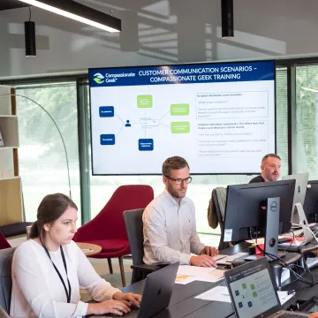 IT team participating in customer service training