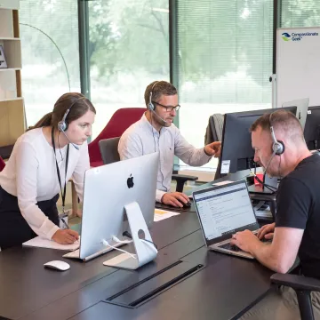 IT support team practicing customer communication