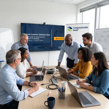 IT team learning customer communication skills online