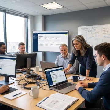 IT support professionals participating in customer service training