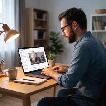 IT professional completing online communication training