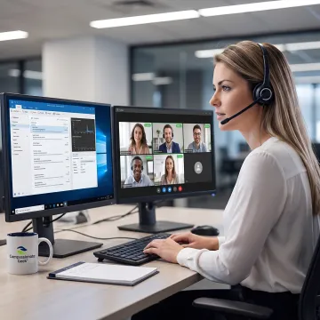 IT support professional assisting a customer remotely