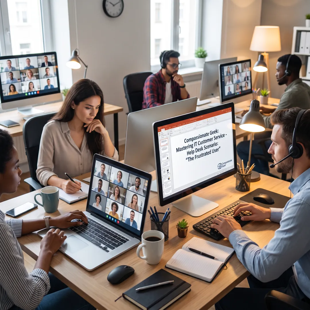 IT team practicing customer support communication