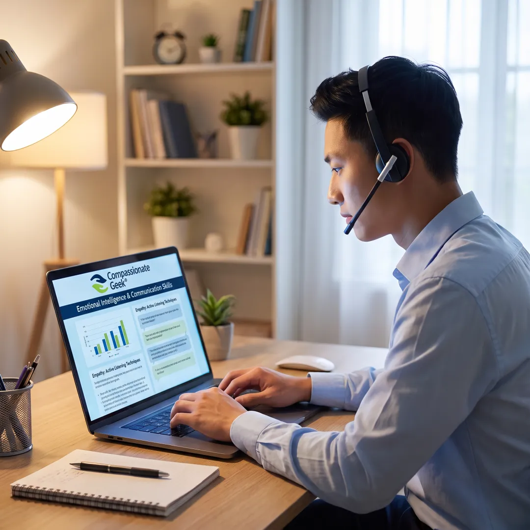 IT professional practicing customer communication skills