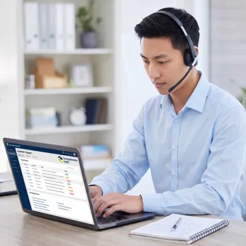 IT professional completing customer-service training