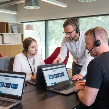 IT support team completing customer service training