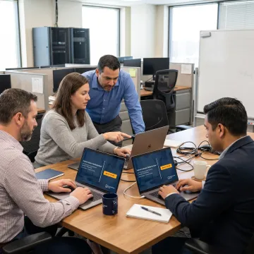 IT team completing online customer service training
