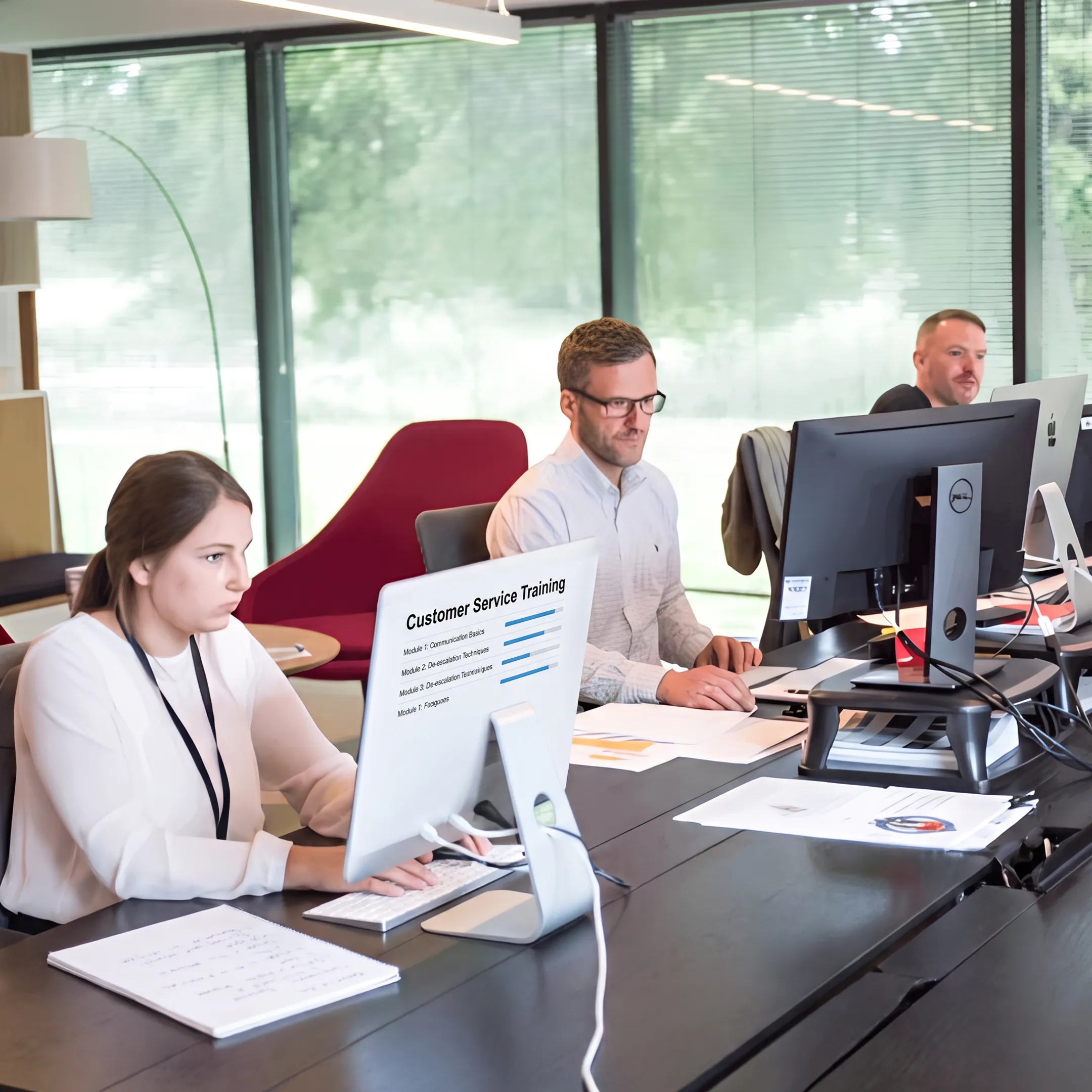IT support team learning active listening and customer service skills online