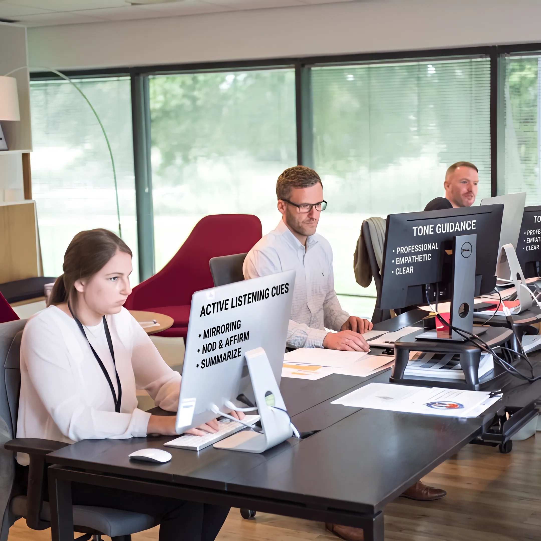 IT support professionals participating in online communication skills training
