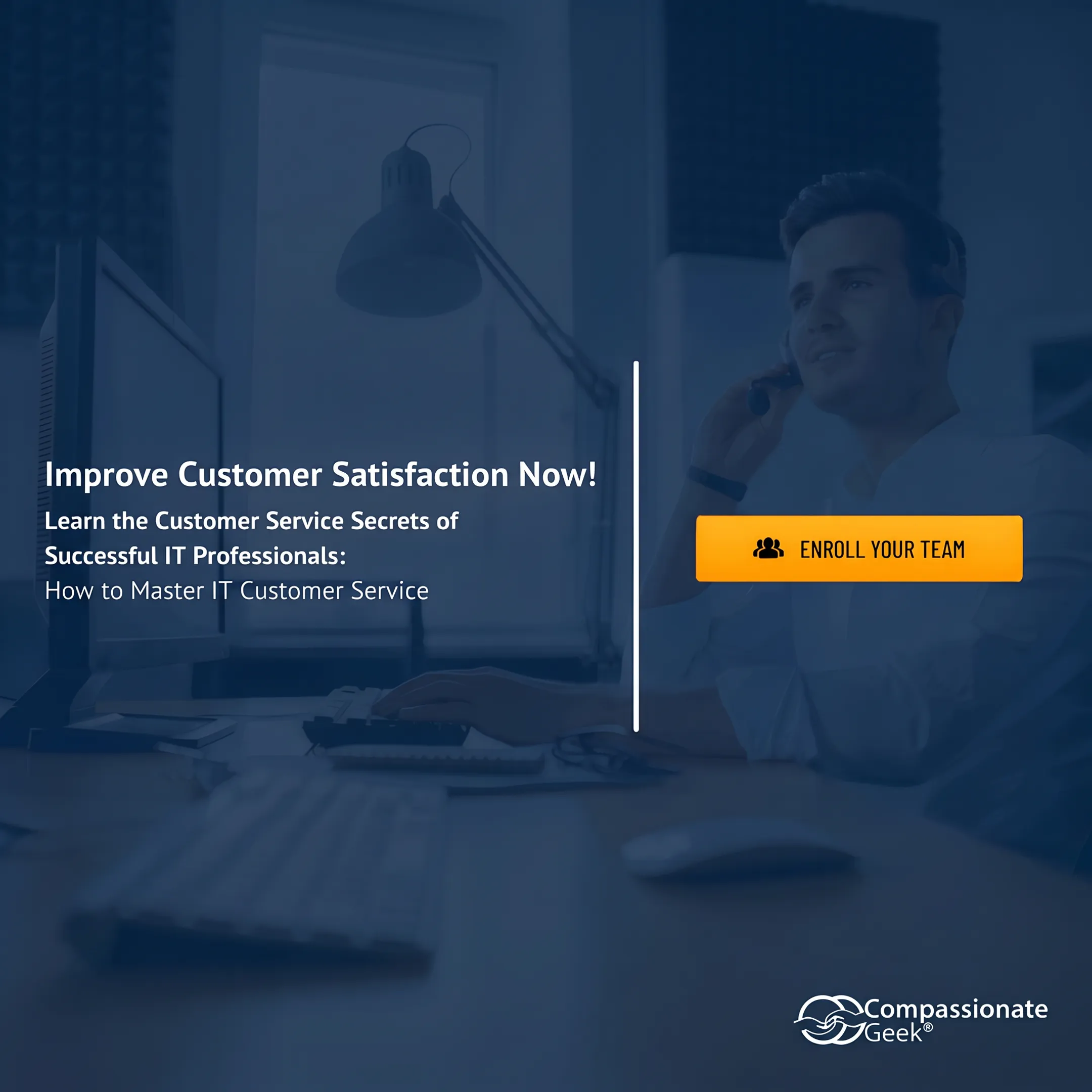 IT service provider team completing online customer service training