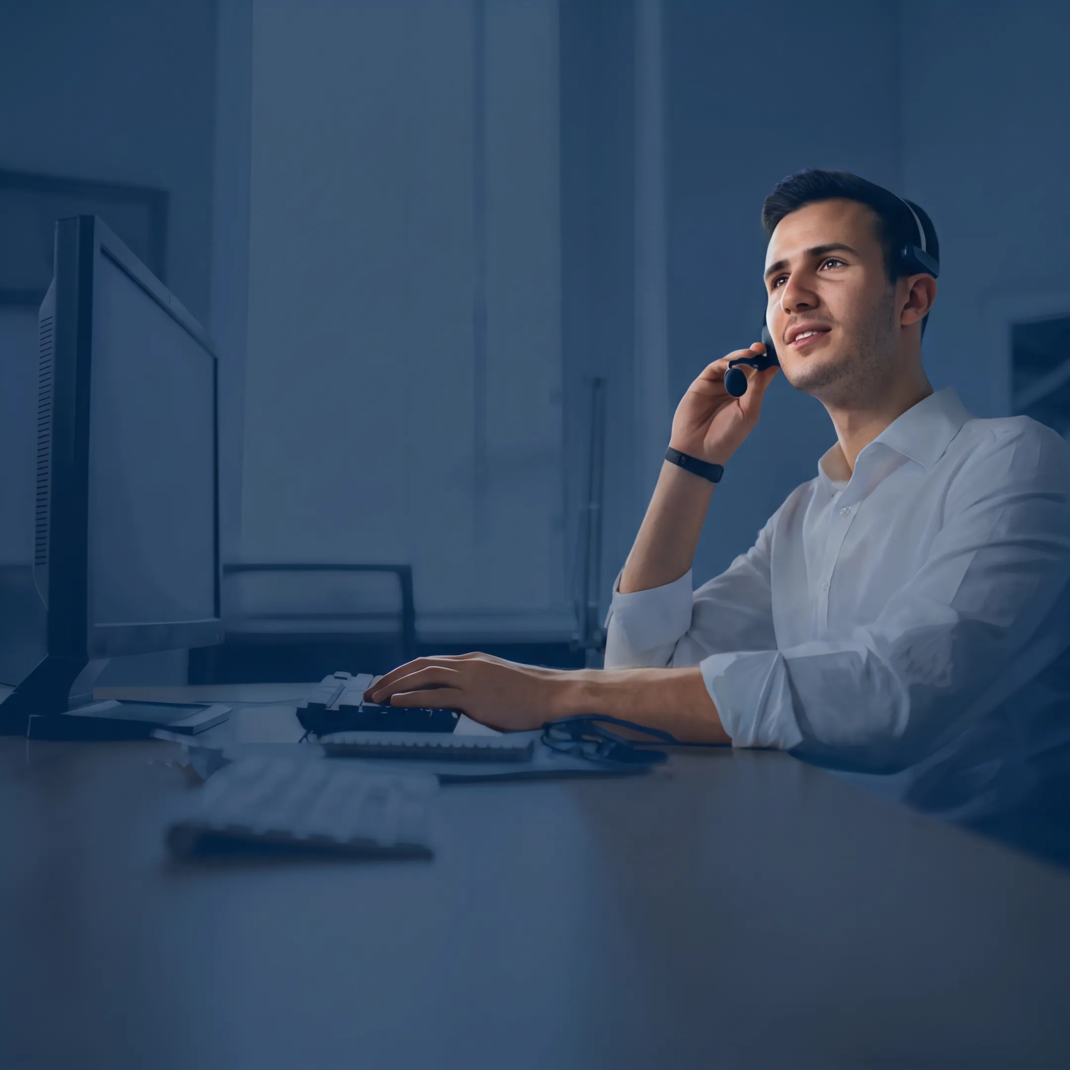 IT support team participating in customer service training