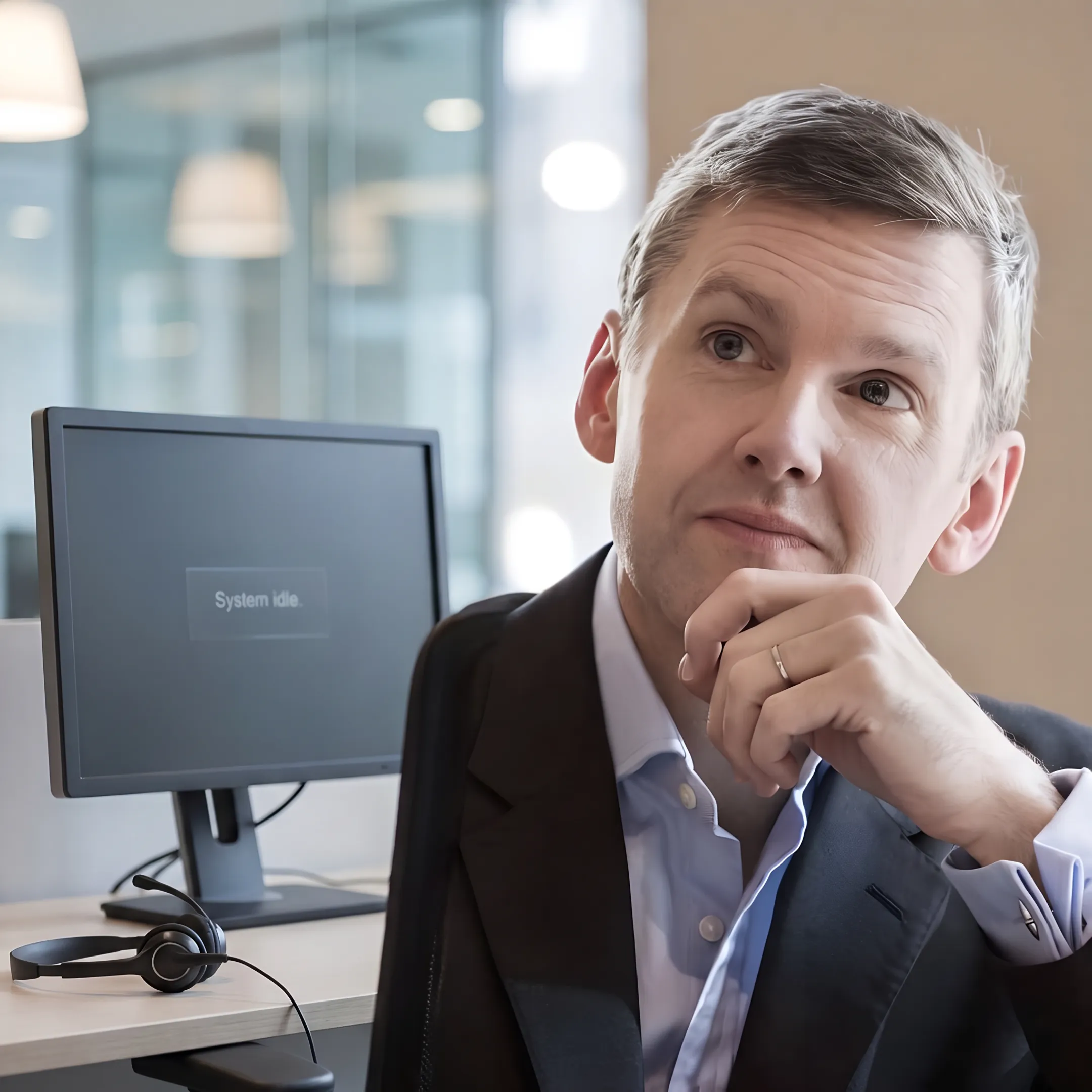 IT professional listening empathetically during a customer support conversation