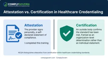 Attestation versus certification comparison in healthcare credentialing process