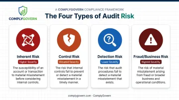 Four types of audit risk inherent control detection fraud infographic