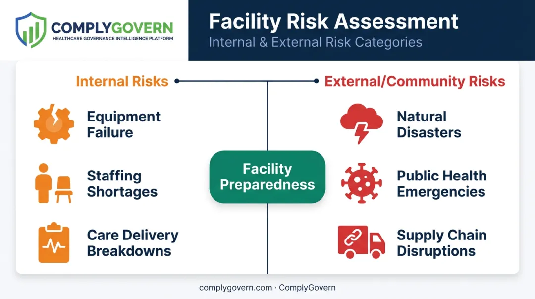 Internal versus external community risks in nursing home facility assessment