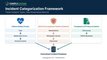 Three categories of healthcare incidents patient safety staff and privacy