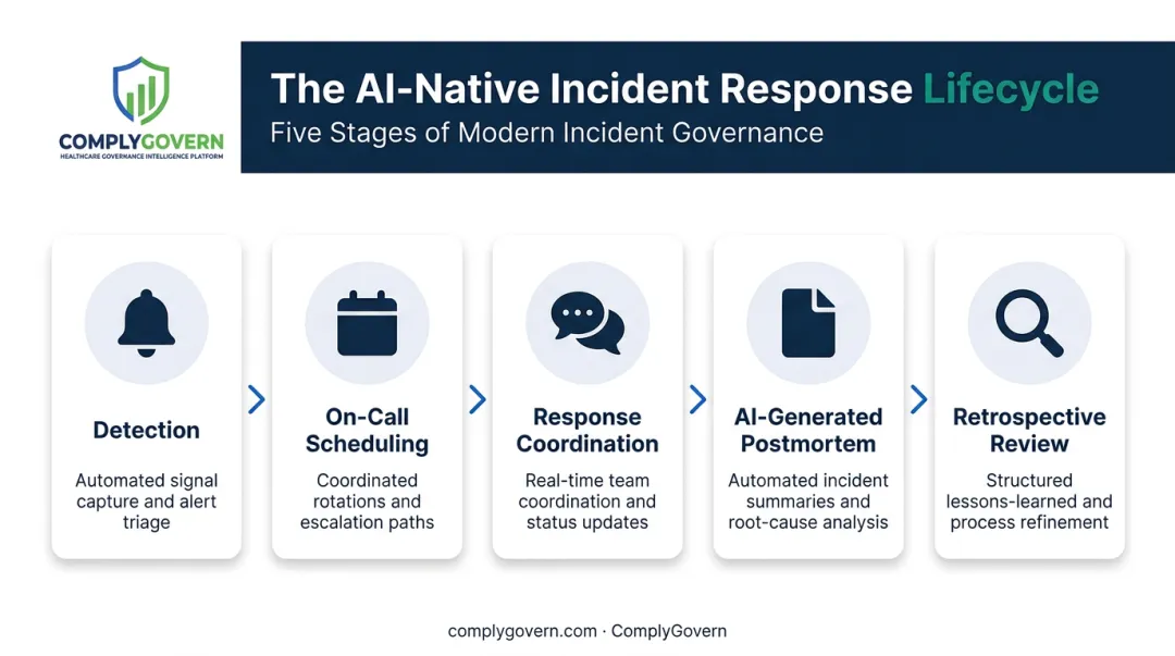 Incident response lifecycle stages from detection to retrospective analysis