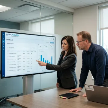 Healthcare team reviewing incident workflow dashboard