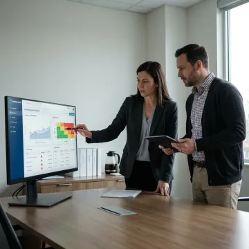 Healthcare leaders reviewing quality performance dashboards