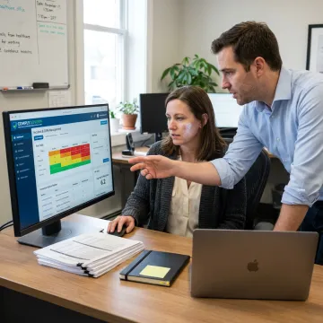 Operations team reviewing incident management dashboard