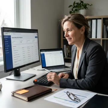 Healthcare risk dashboard on laptop