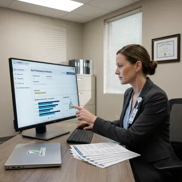 Healthcare staff performance evaluation dashboard