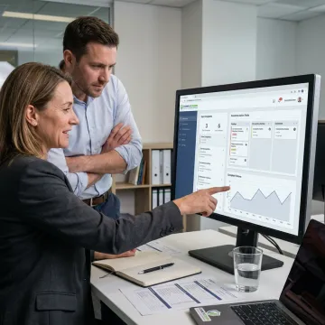 Healthcare team reviewing complaint workflow dashboard