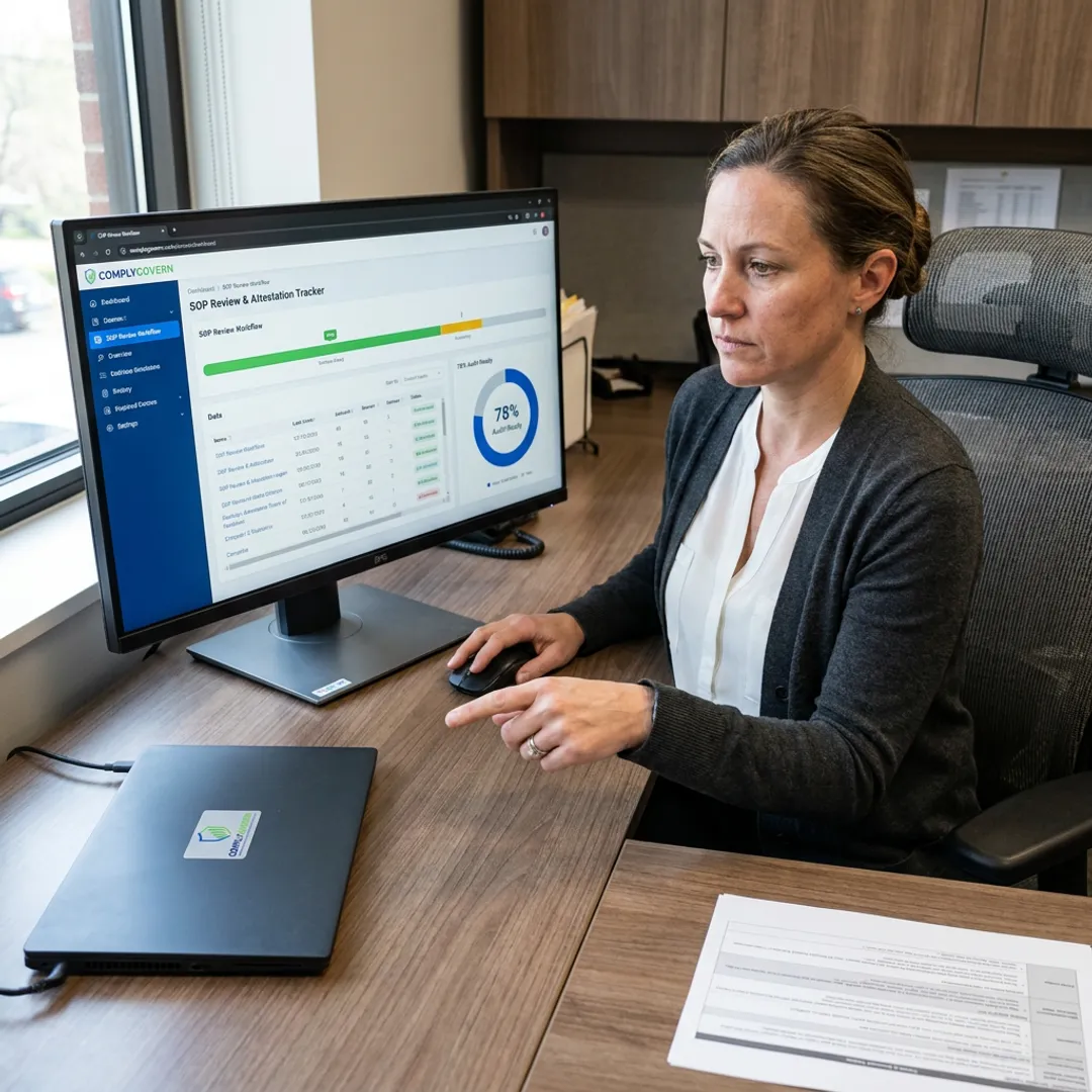 SOP governance workflow dashboard
