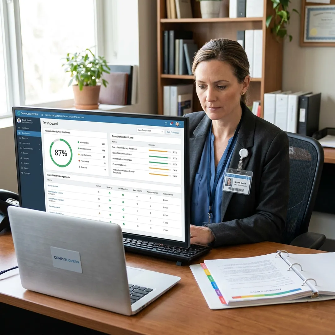 ASC administrator reviewing compliance dashboard