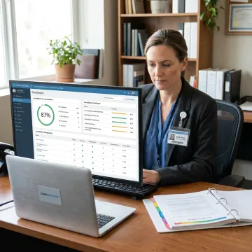 ASC administrator reviewing compliance dashboard