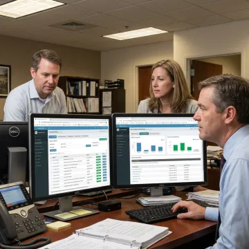 Healthcare compliance team reviewing policy workflows