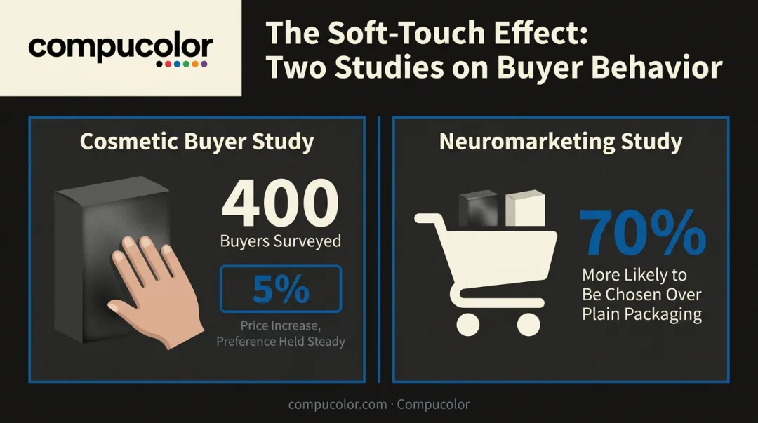 Consumer preference study results comparing soft-touch coating versus uncoated packaging