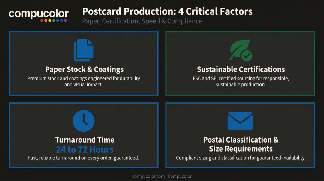 4 key production factors for choosing a postcard printing partner