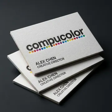 Embossed business cards with raised logo