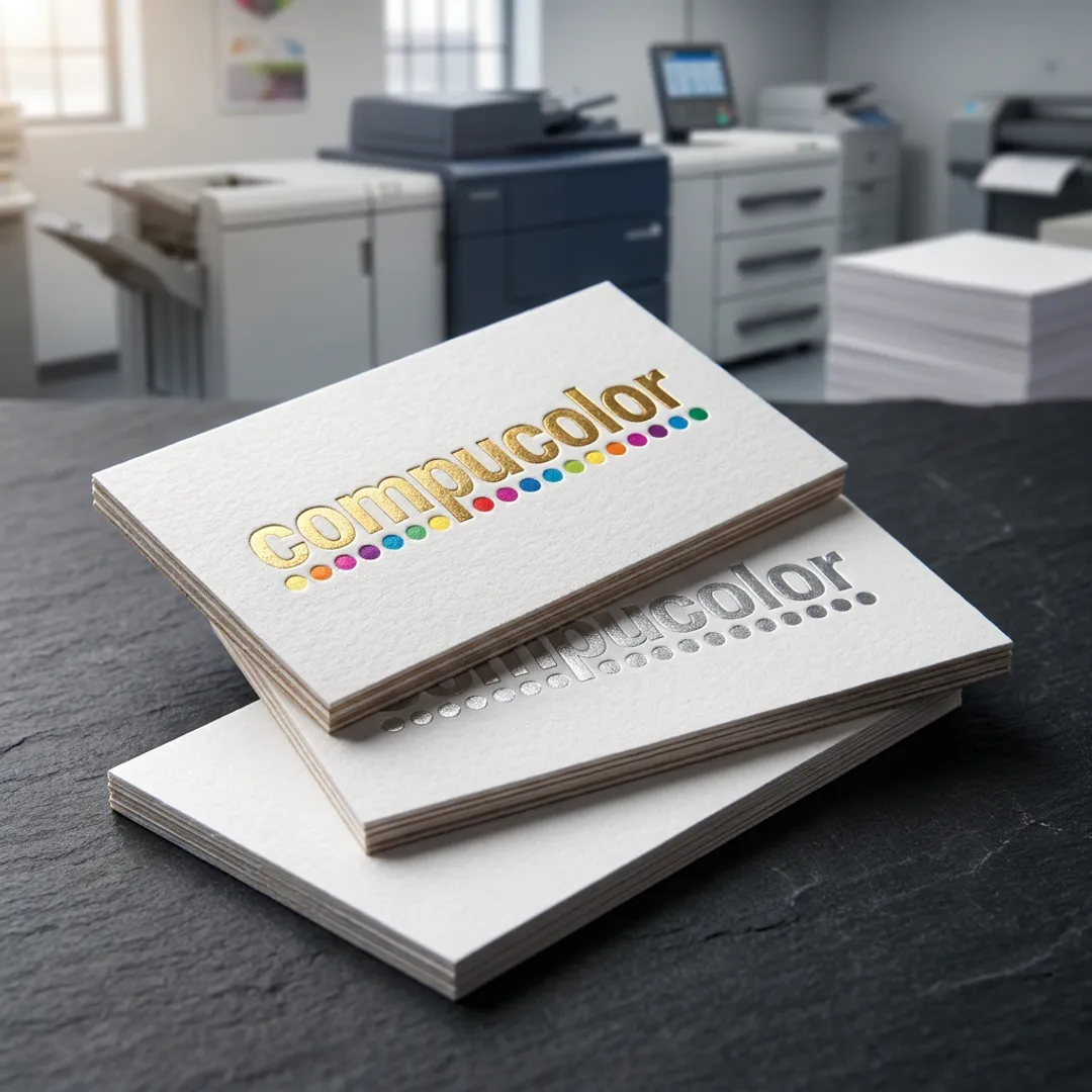 Raised Foil Business Cards with Gold and Silver