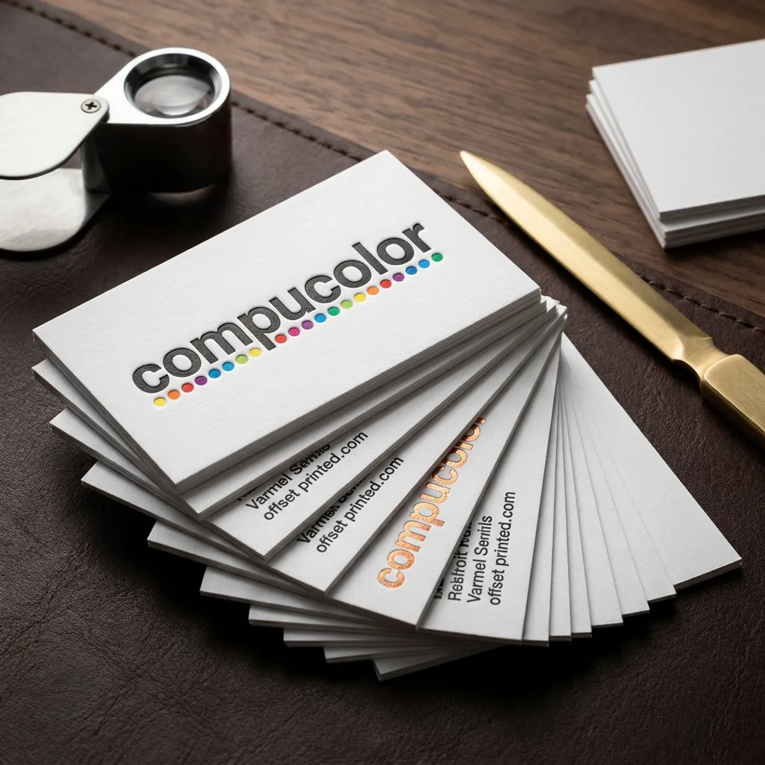 Premium custom business cards with foil and embossed details