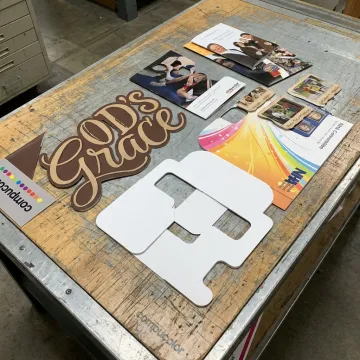 Custom die cut printed marketing materials