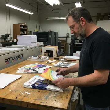 Printed brochures being reviewed before finishing