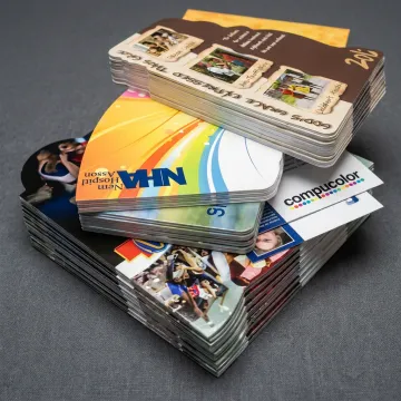 Colorful custom shape die cut flyers