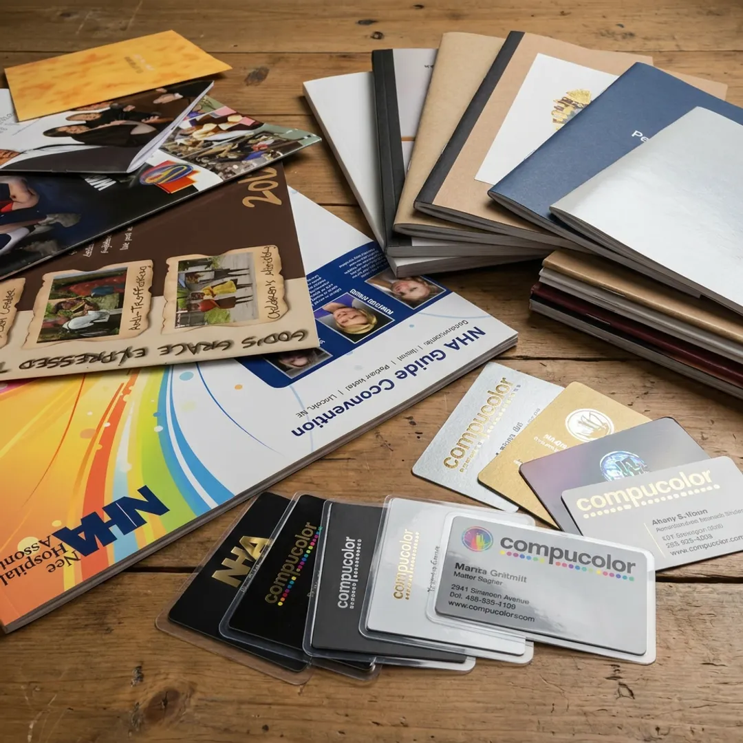 Finished printed marketing materials