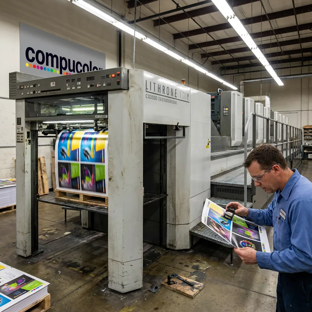 Offset printing press producing full color sheets