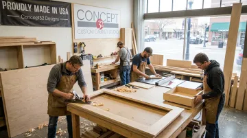 Concept32 Designs workshop crafting custom cabinetry in Longmont Colorado