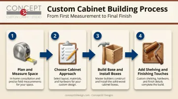 4-step DIY process for building custom built-in cabinets in living room