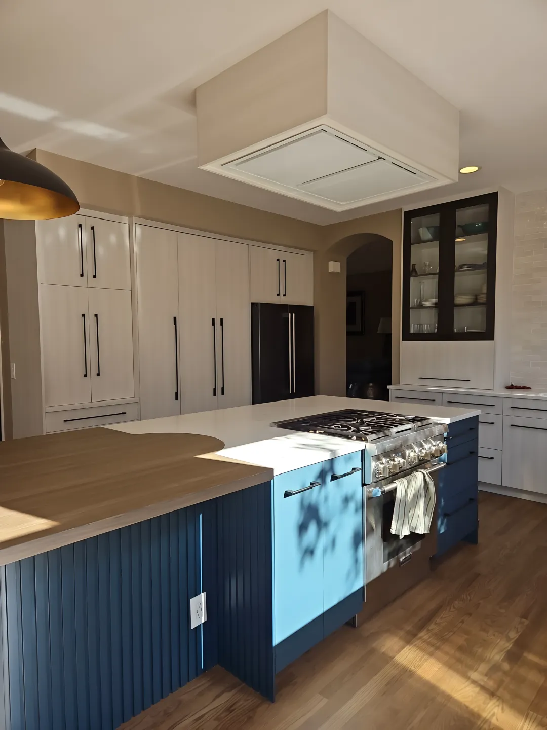Designer reviewing kitchen remodel plans