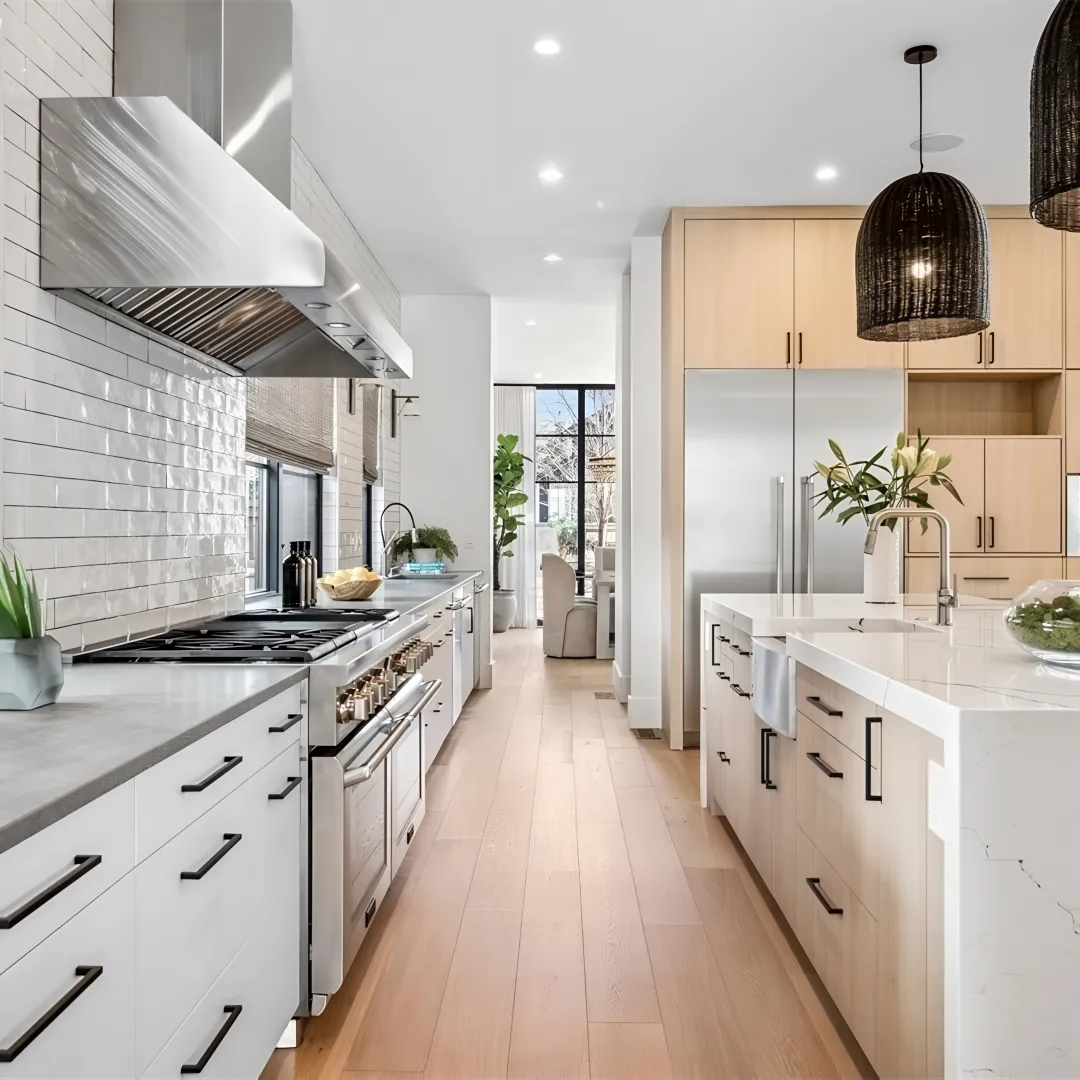 Tall kitchen pantry cabinet with adjustable shelves